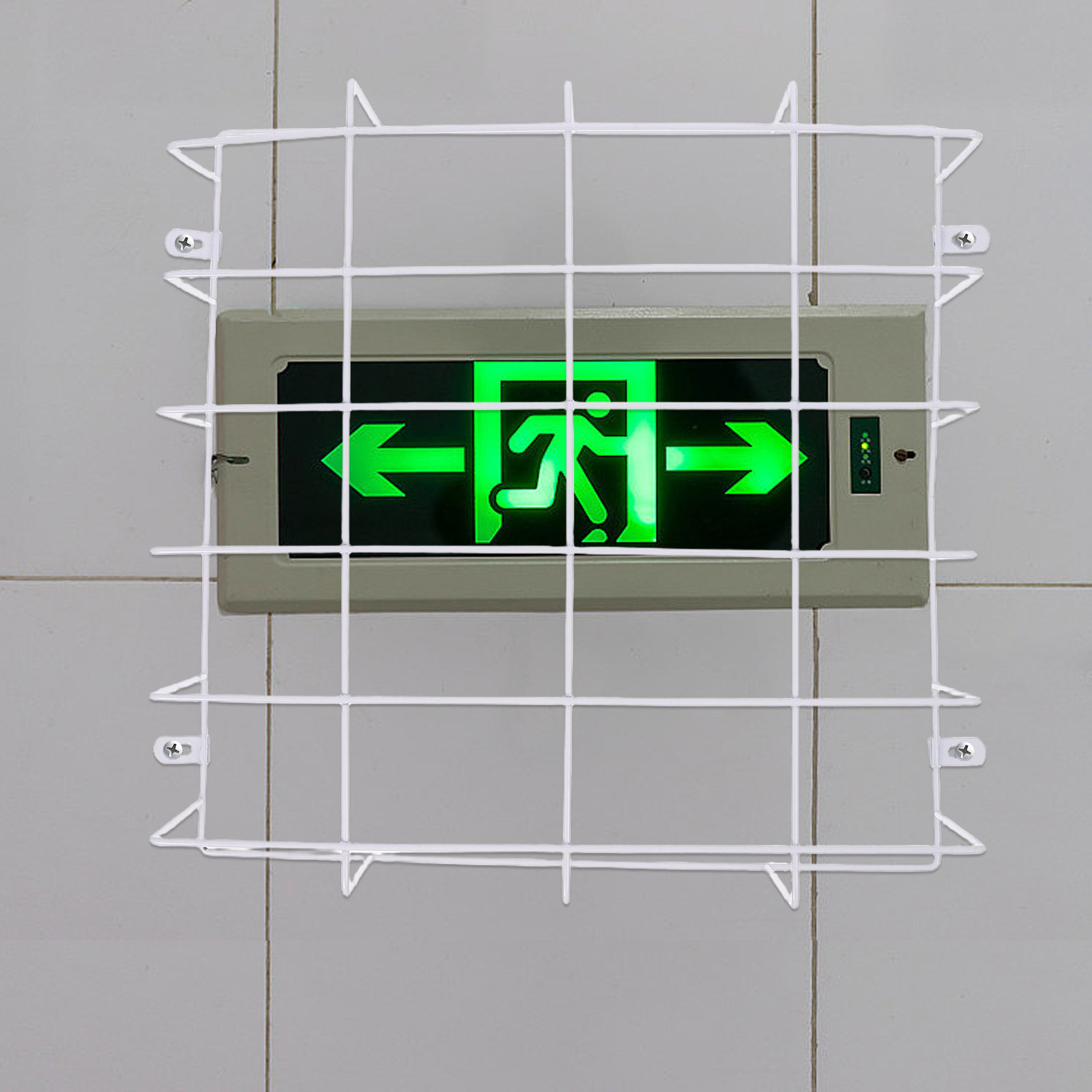 Emergency Exit Sign - قفص حماية لمصباح الطوارئ، غطاء شبكي